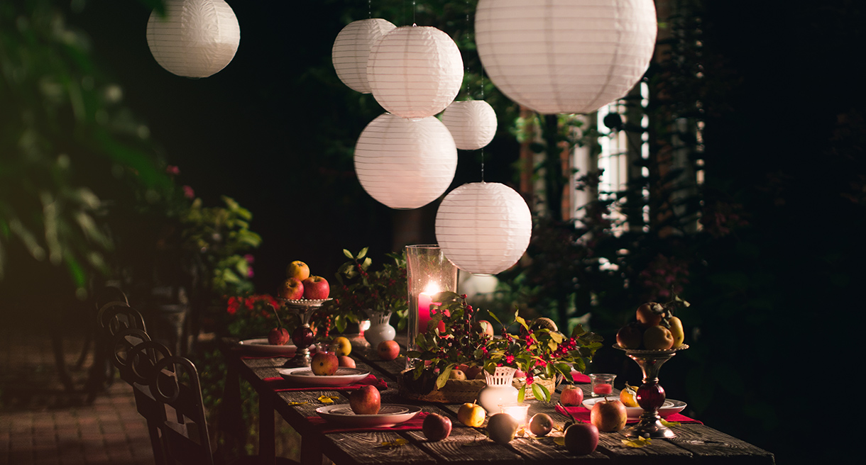 white paper lanterns