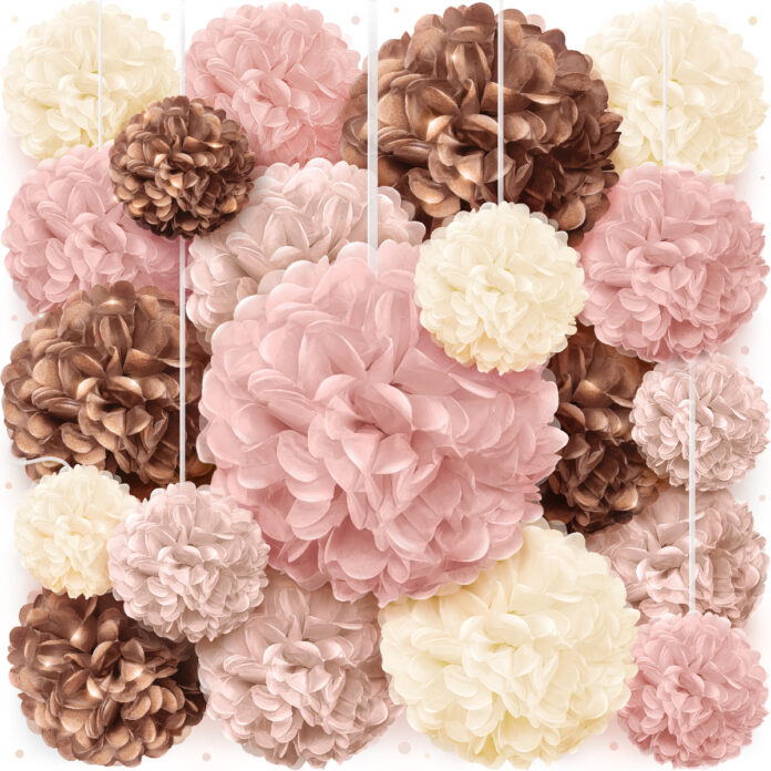 Boho paper pom poms