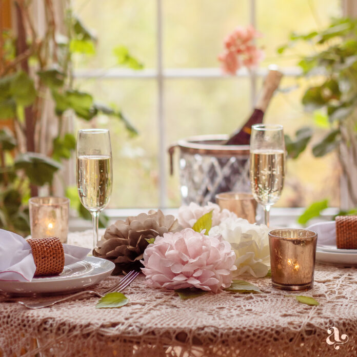 Boho paper pom poms on a table