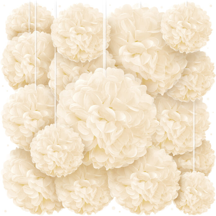 Ivory pom poms