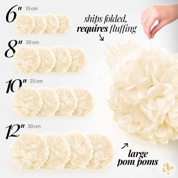 Ivory pom poms